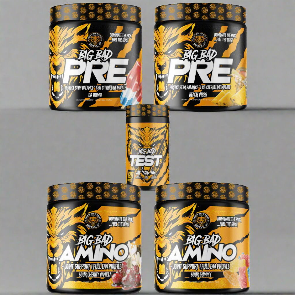 WOLF STACK (PRE+AMINO+TEST BOOSTER) FREE SHAKER AND FUNNEL! - Nutrition Wolf